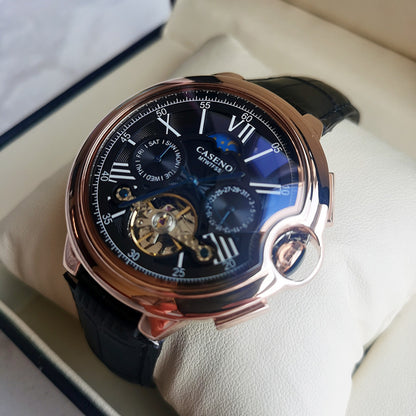 Man'S Watch Fashion Trend Belt Blue Light Watch Man'S Multi-Function Automatic Mechanical Watch Man'S Watch